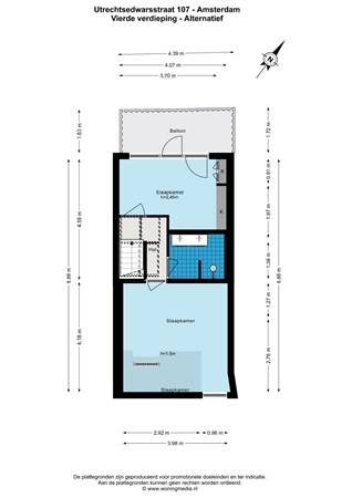 Floor plan - Utrechtsedwarsstraat 107-3, 1017 WD Amsterdam 